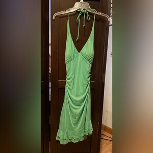 Ruby Rox Bright Green Halter Dress